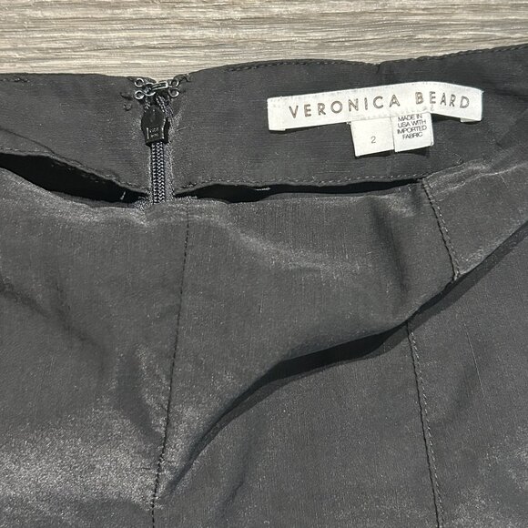 Veronica Beard Zip Back Scuba Leggings Pants Size 2 Black Tapered Trousers Slim - Picture 2 of 8